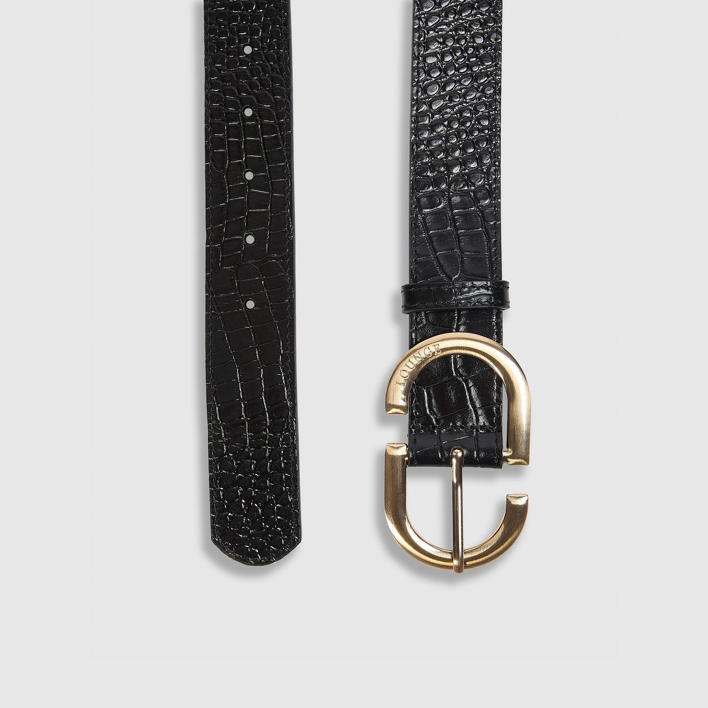 Curved Buckle Belt - Black
