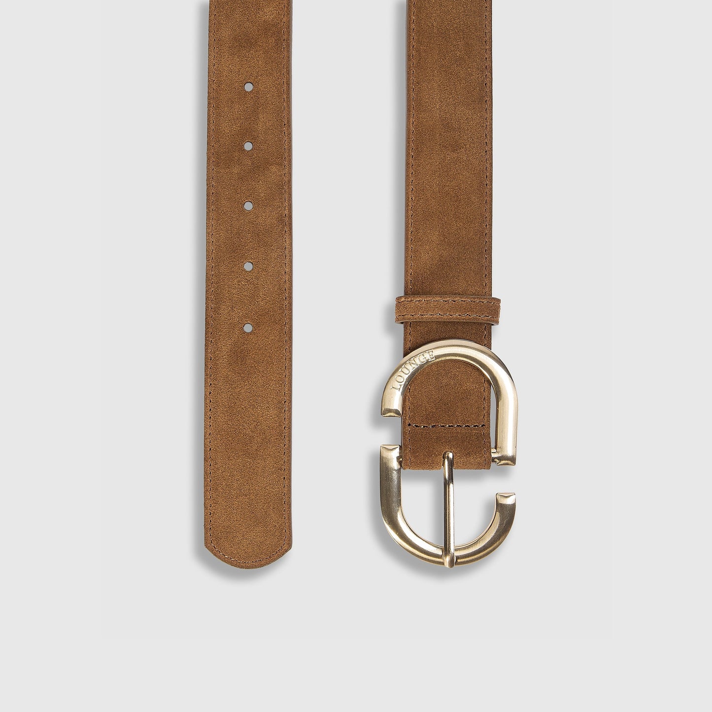 Curved Buckle Belt - Tan