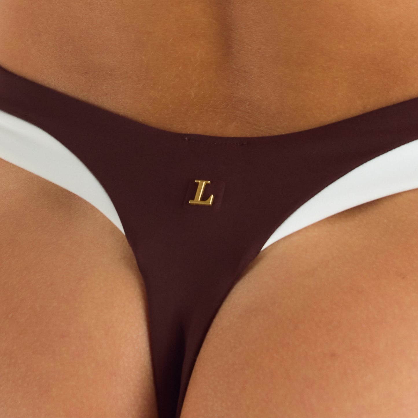 Monaco High-Leg Bikini Thong - Chocolate