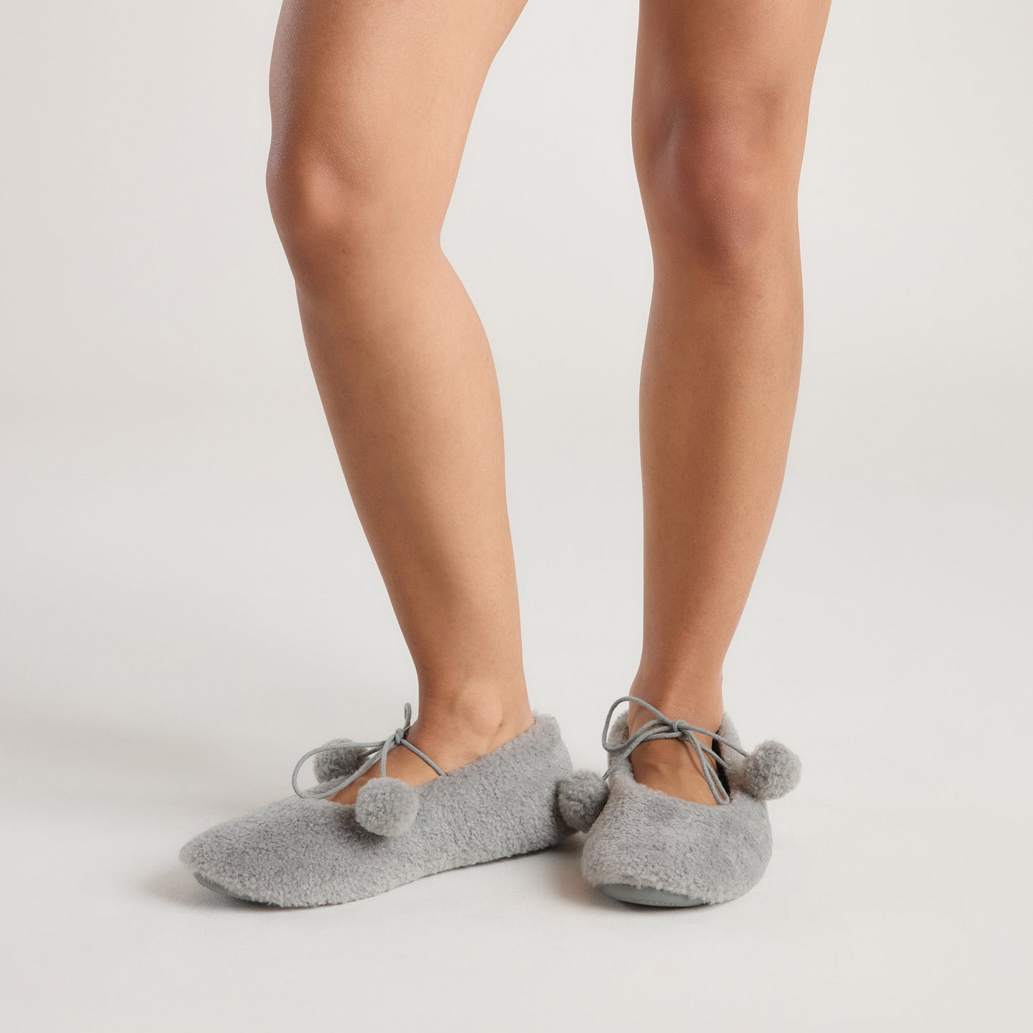 Poppy Ballet Slippers - Grey