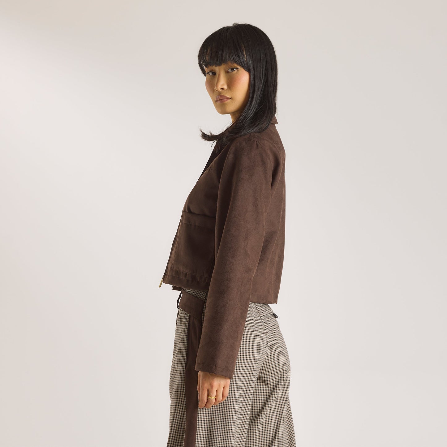 Suedette Jacket - Chocolate
