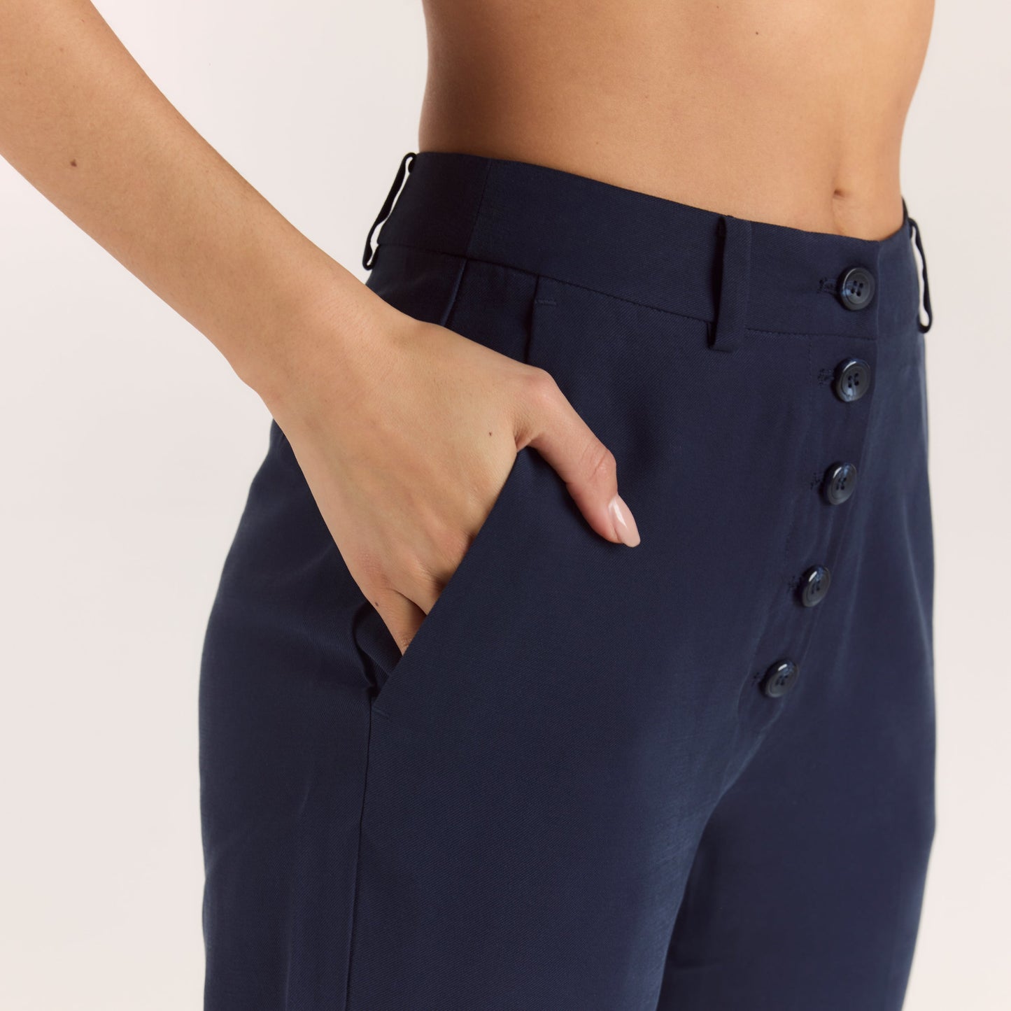 90s Straight-Leg Pants - Navy