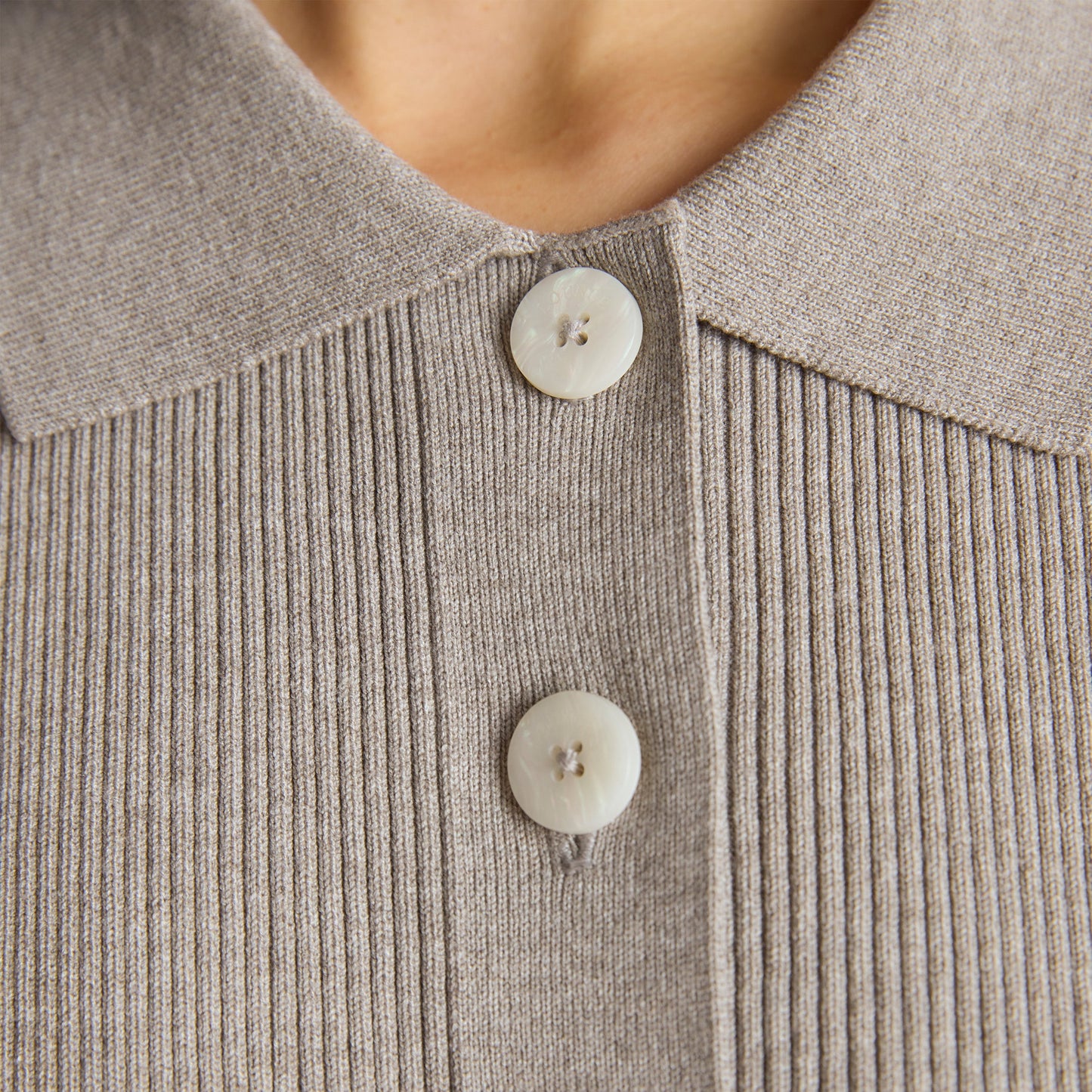 Knitted Oversized Shirt - Warm Grey