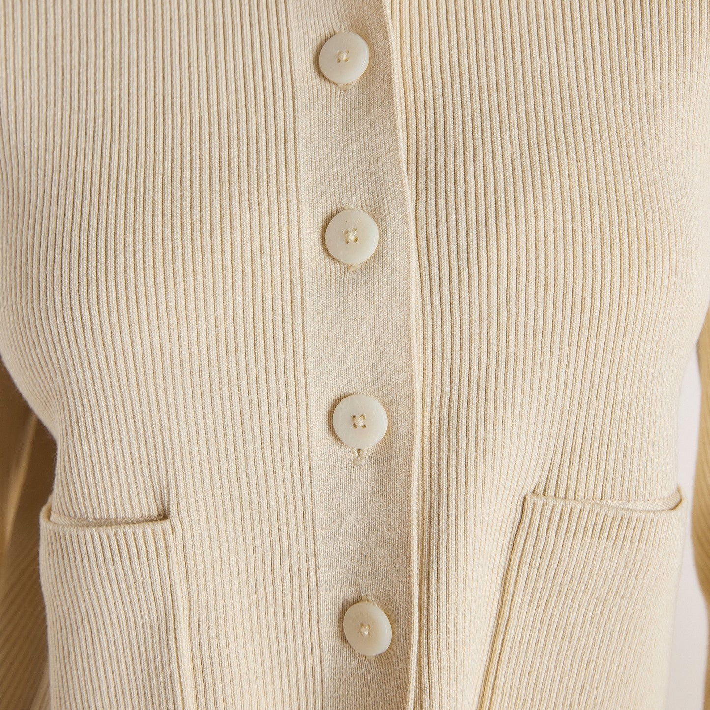 Knitted Oversized Shirt - Cream
