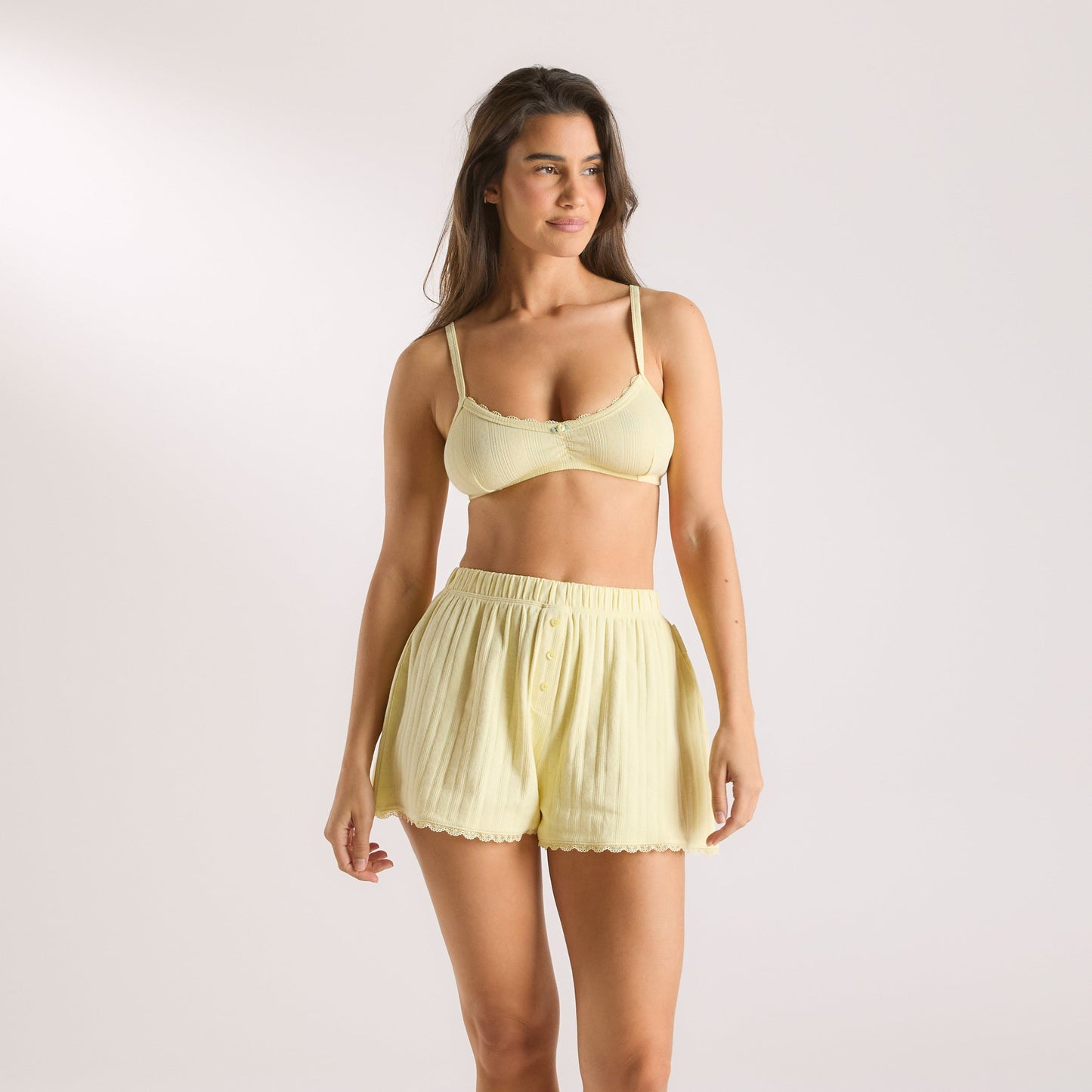 Pointelle Bralette - Buttercup Yellow
