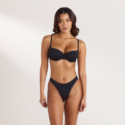 Comfort Balconette Bra - Black