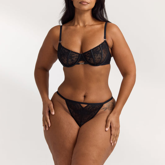 Flirt Balcony Bra  - Black