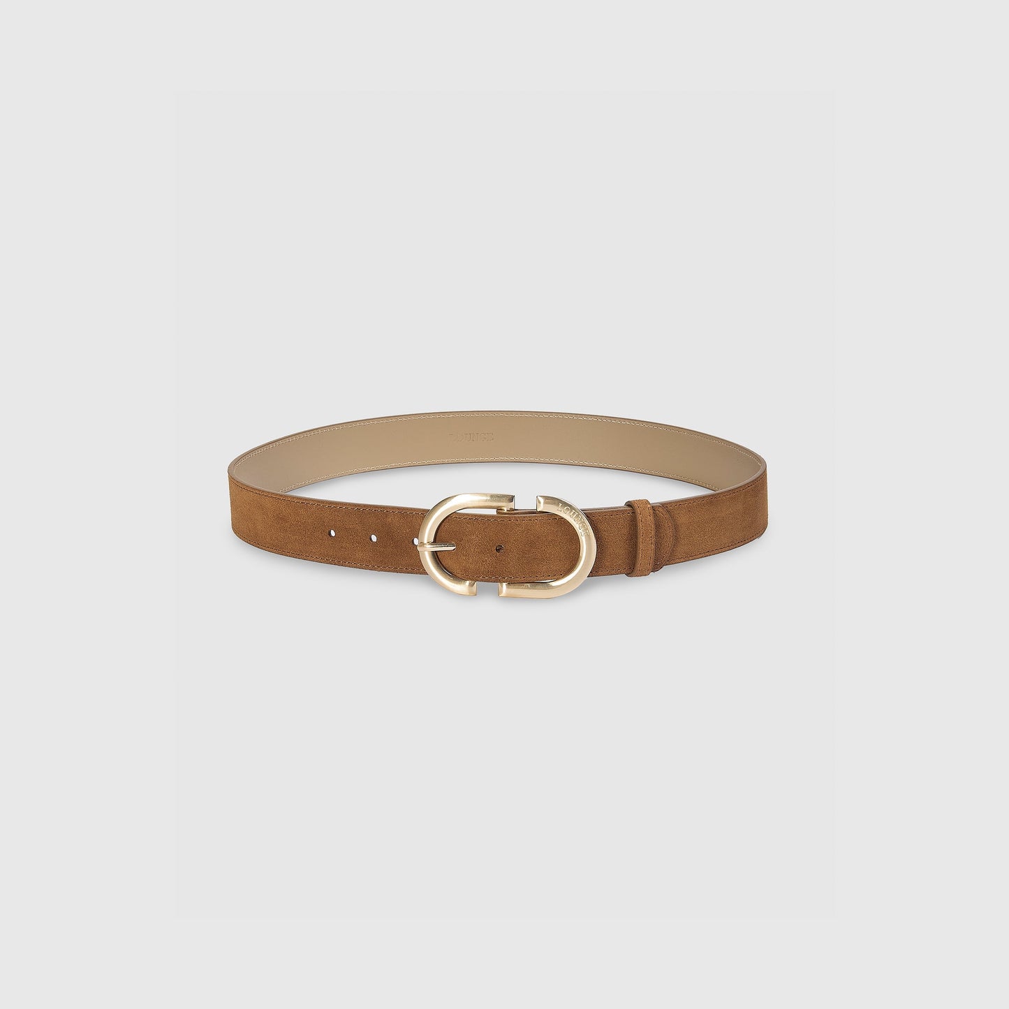 Curved Buckle Belt - Tan