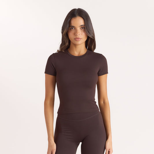 Classic Fitted Top - Coffee Bean