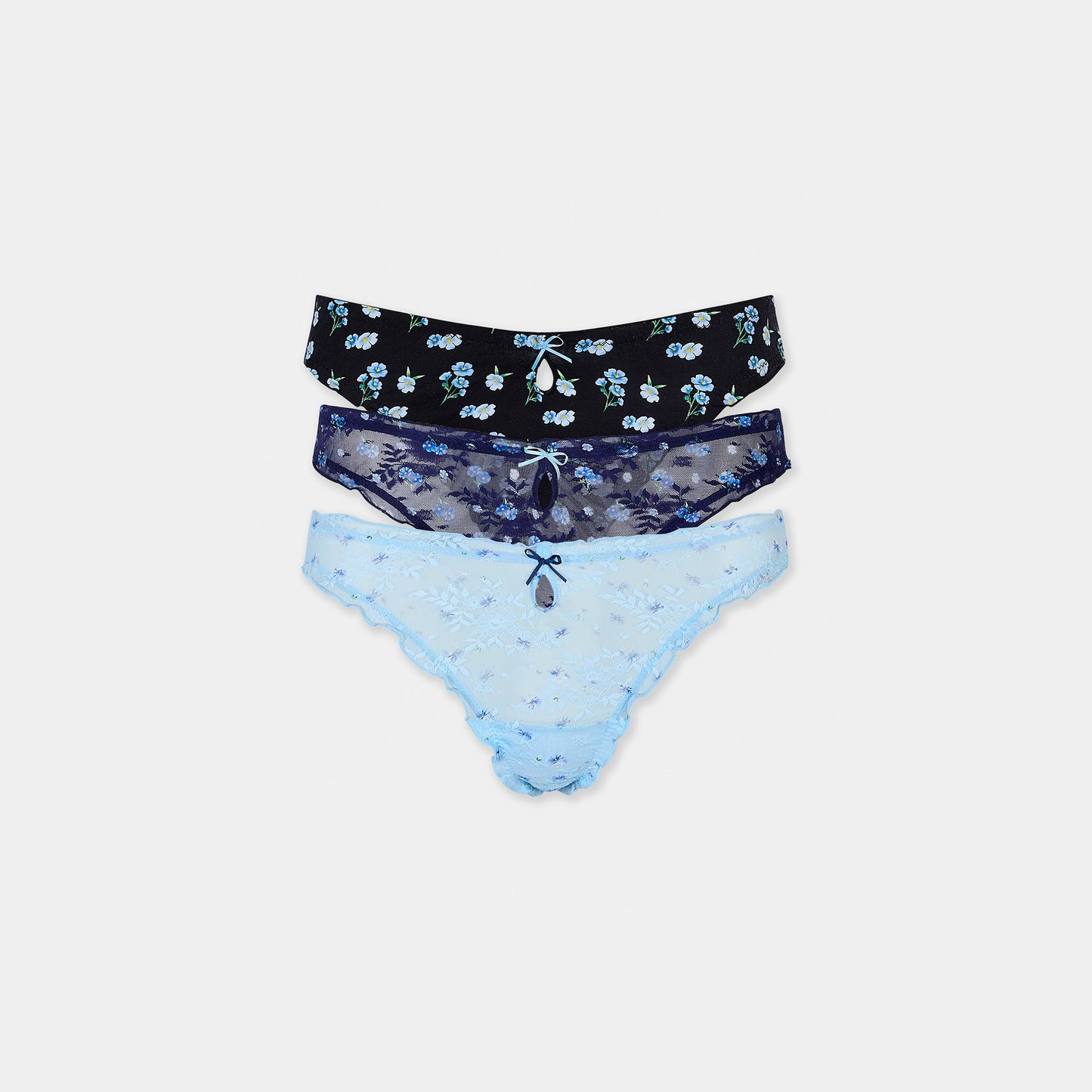 Printed Thongs (3-Pack) - Blue Print