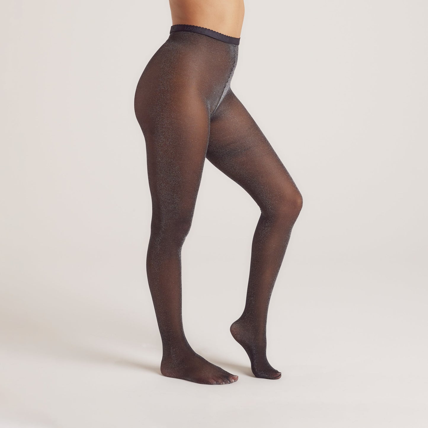 Sparkle Lurex Pantyhose (40 Denier) - Black