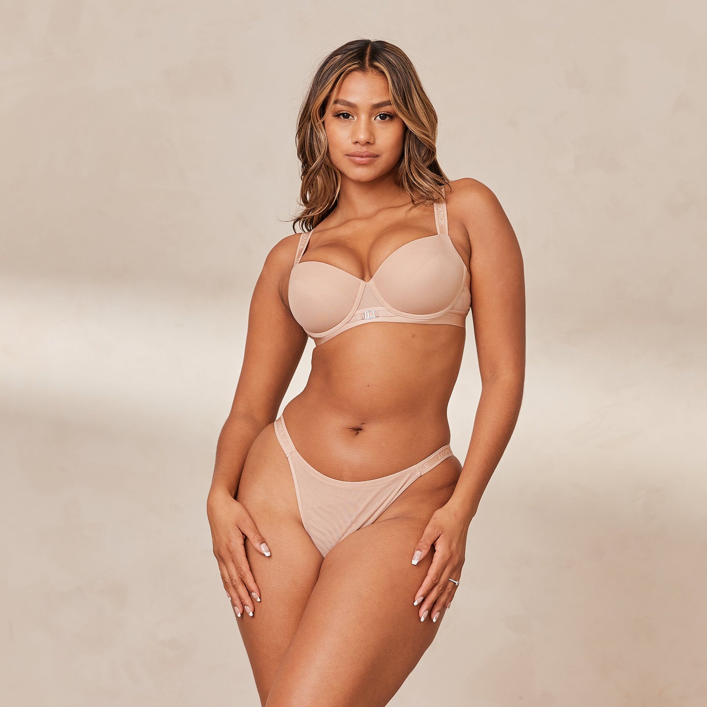 Smooth Mesh T-shirt Bra  - Taupe