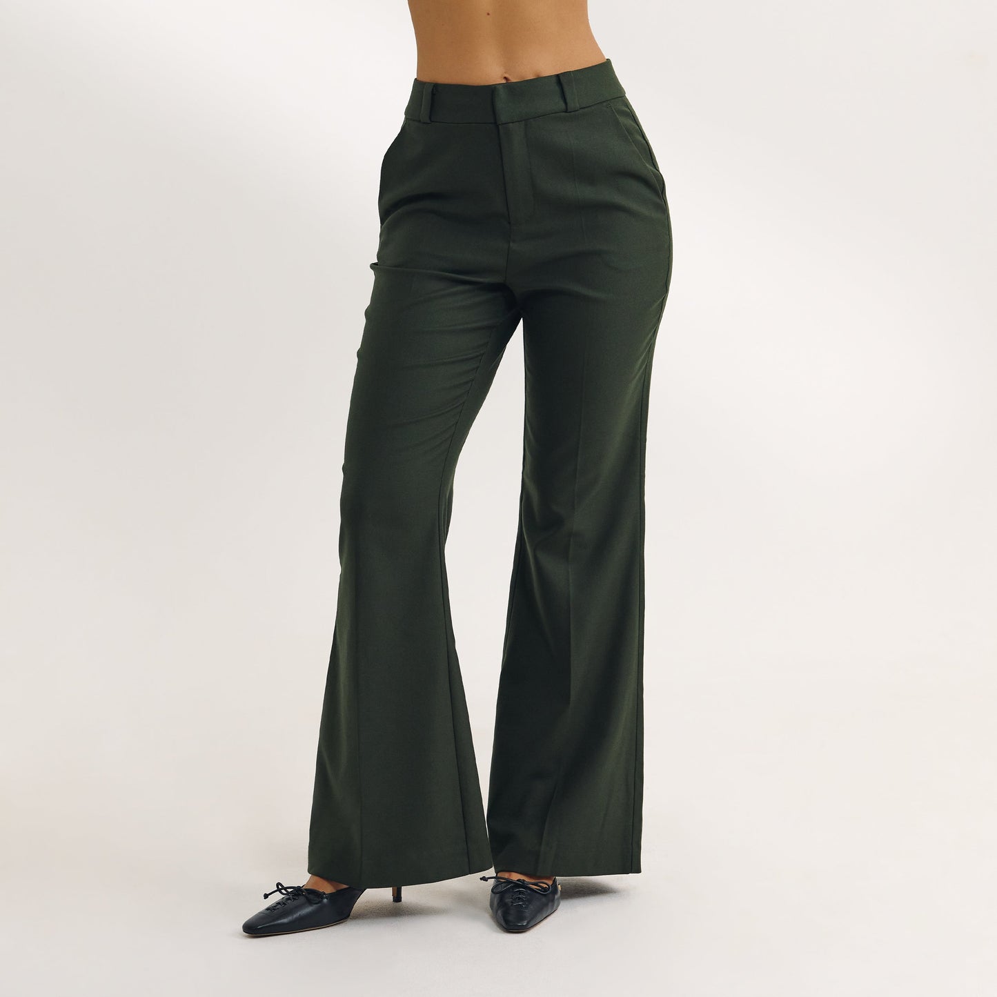 Flared Pants - Dark Green
