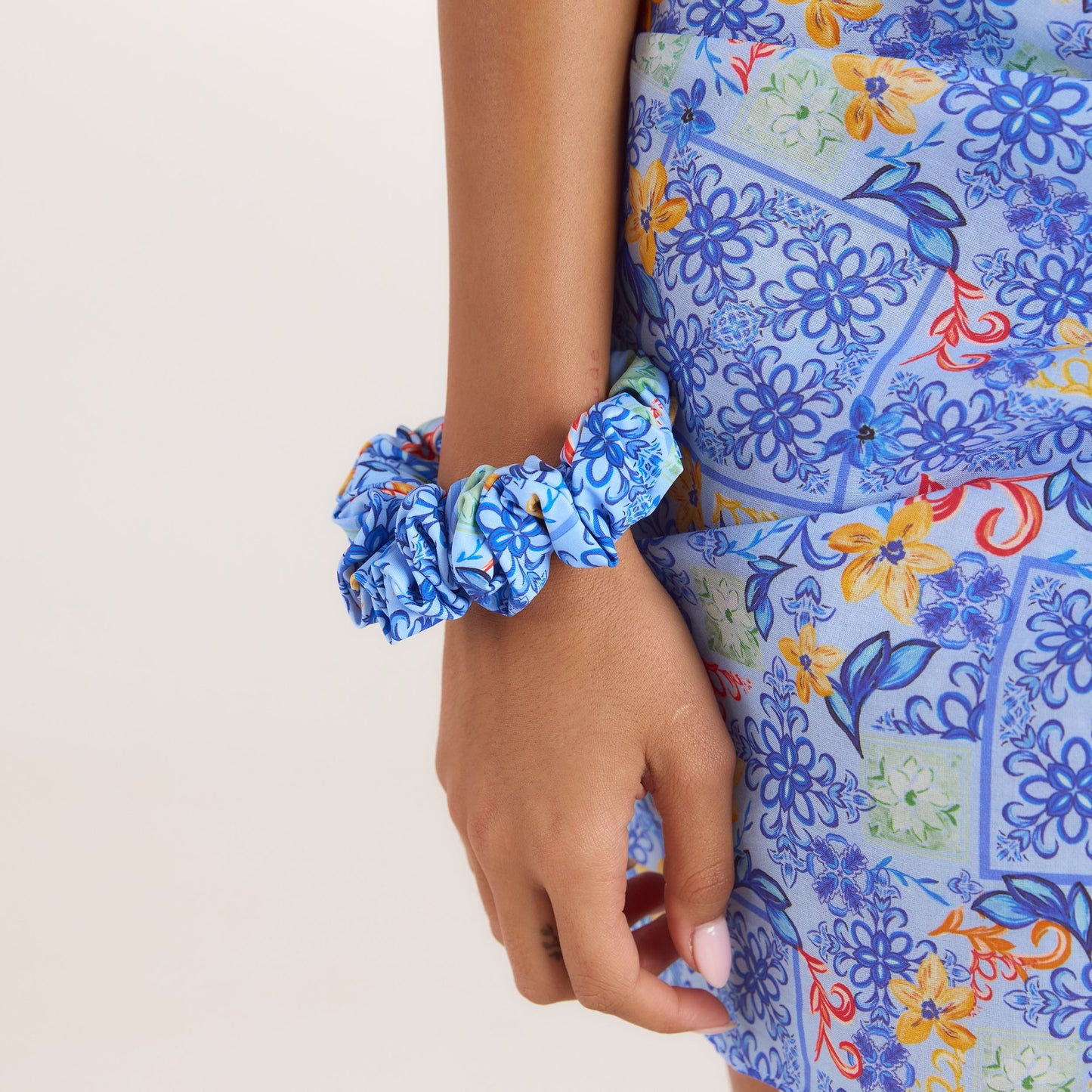 Mosaic Scrunchie - Blue Print