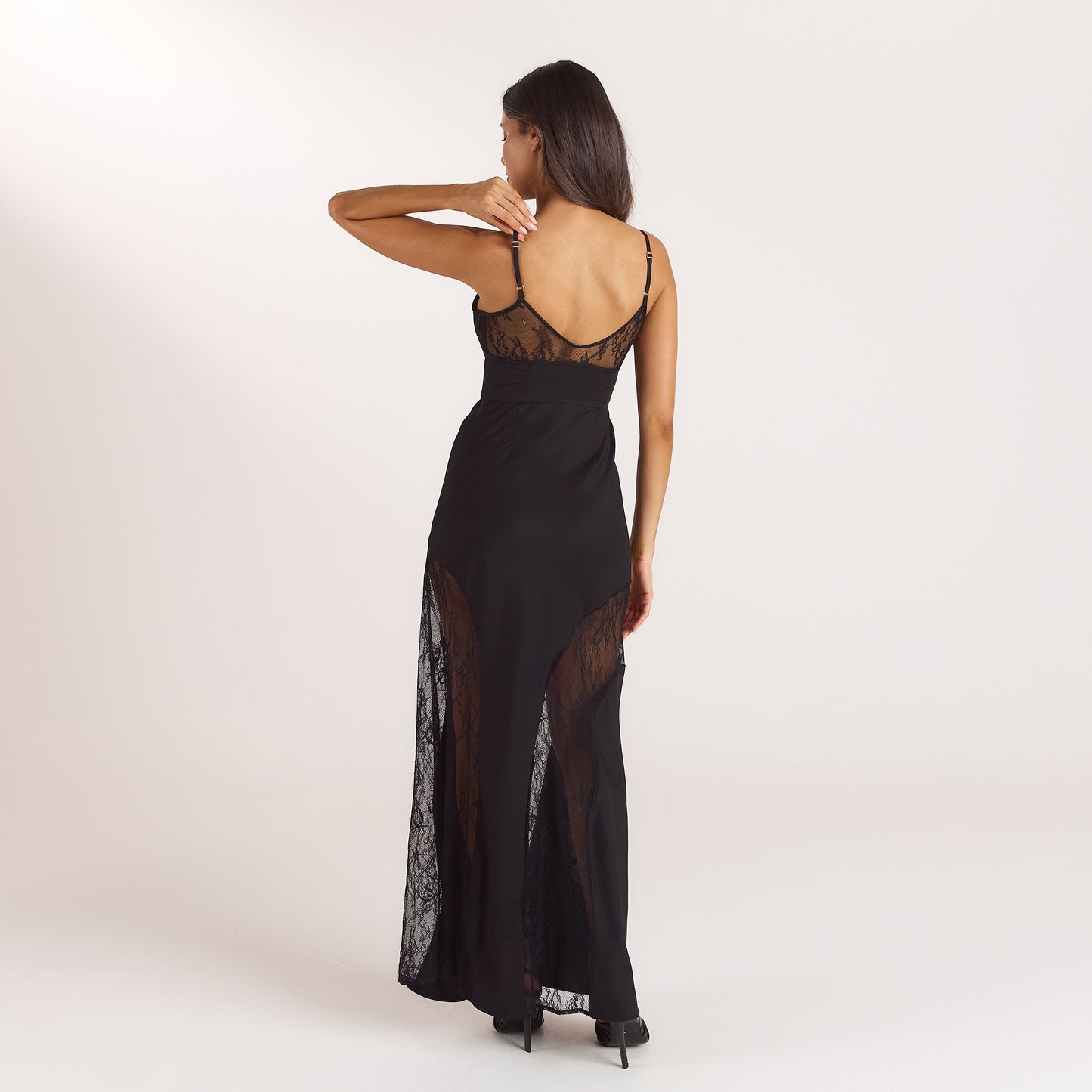 Lace Maxi Dress - Black