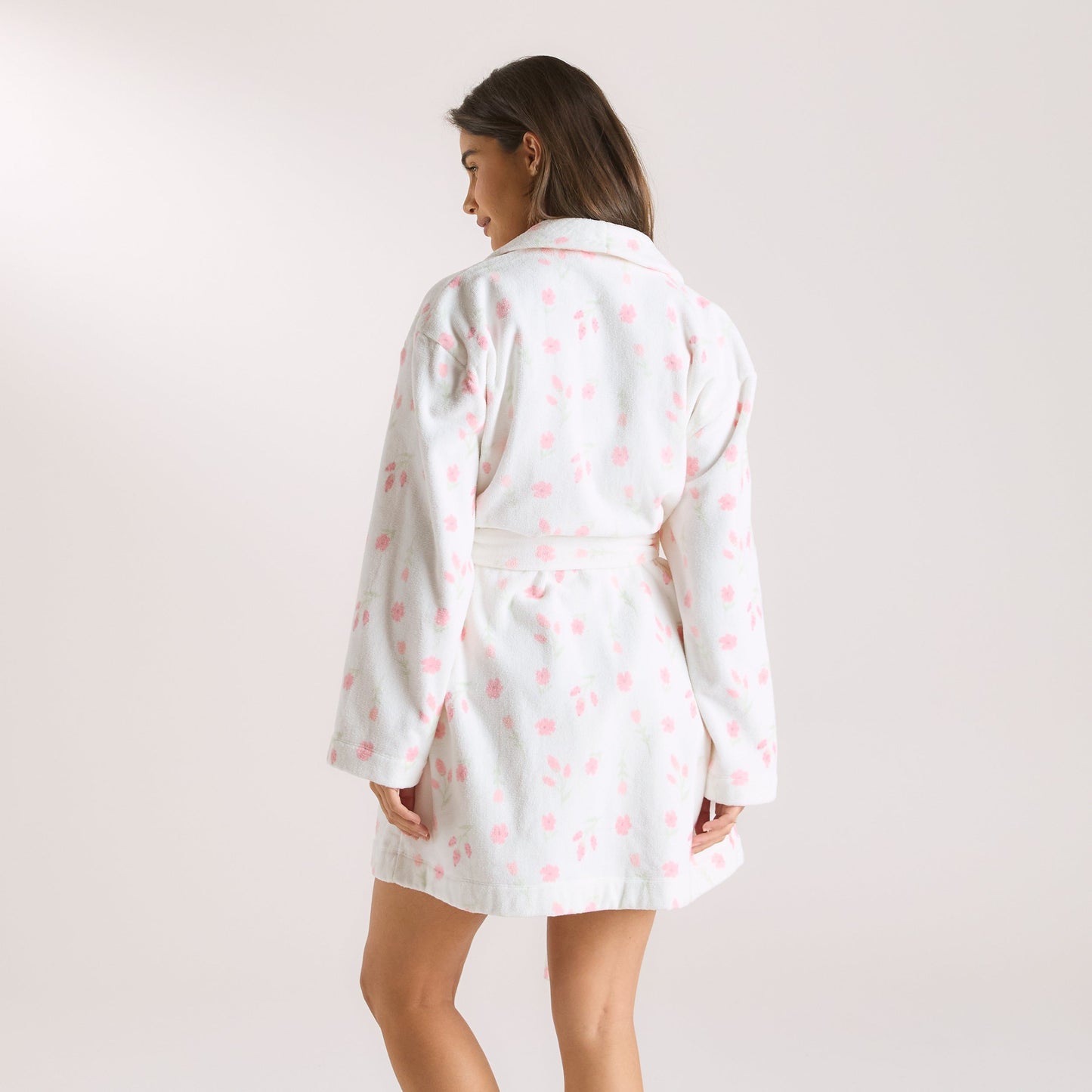 Towelling Bathrobe - Floral Print