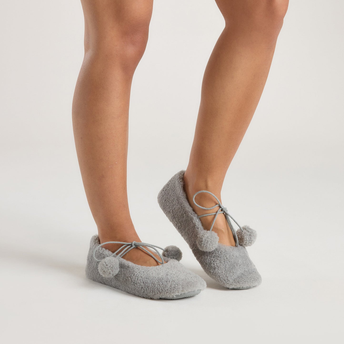 Poppy Ballet Slippers - Grey