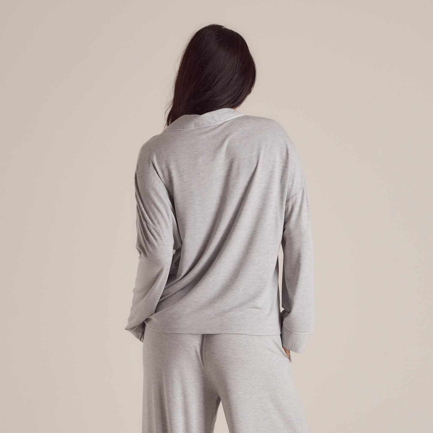 Modal Pajama Shirt - Grey Marl