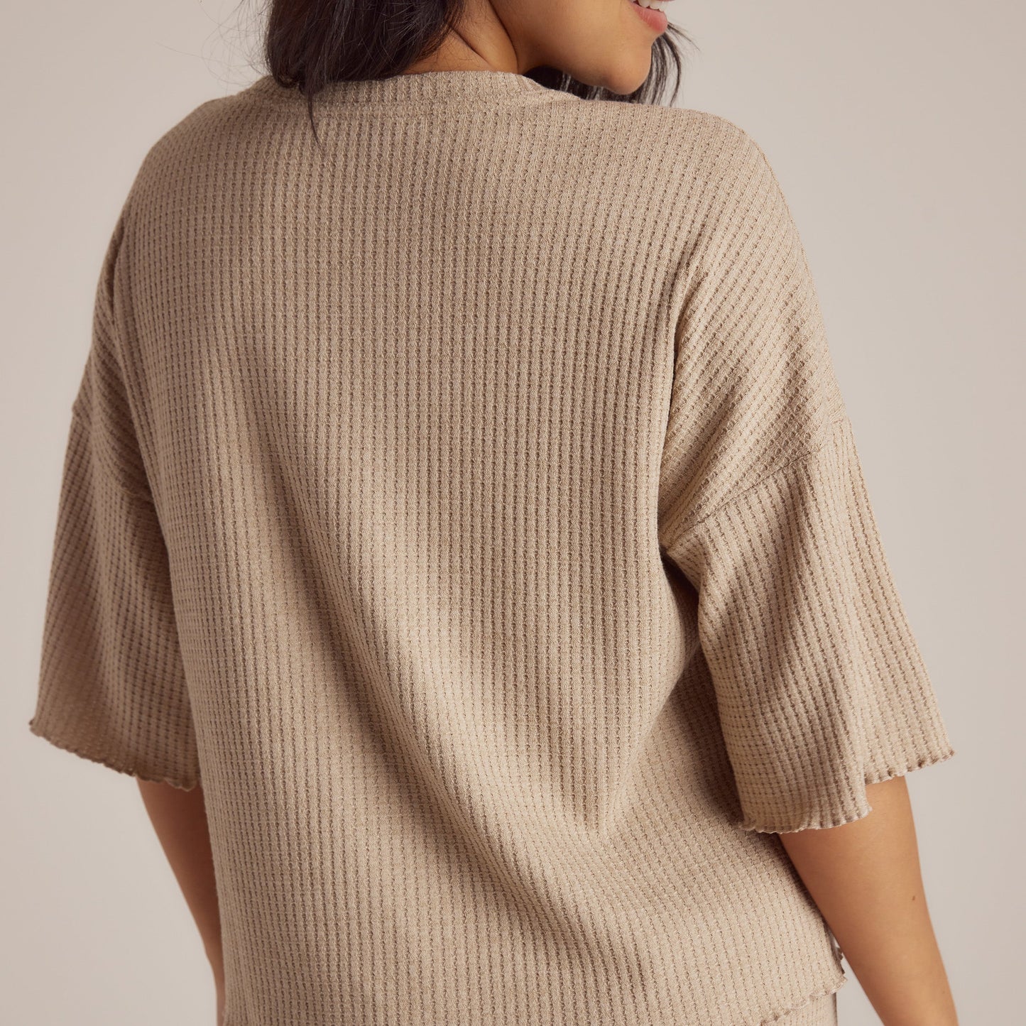 Soft Waffle Pajama Top - Mink