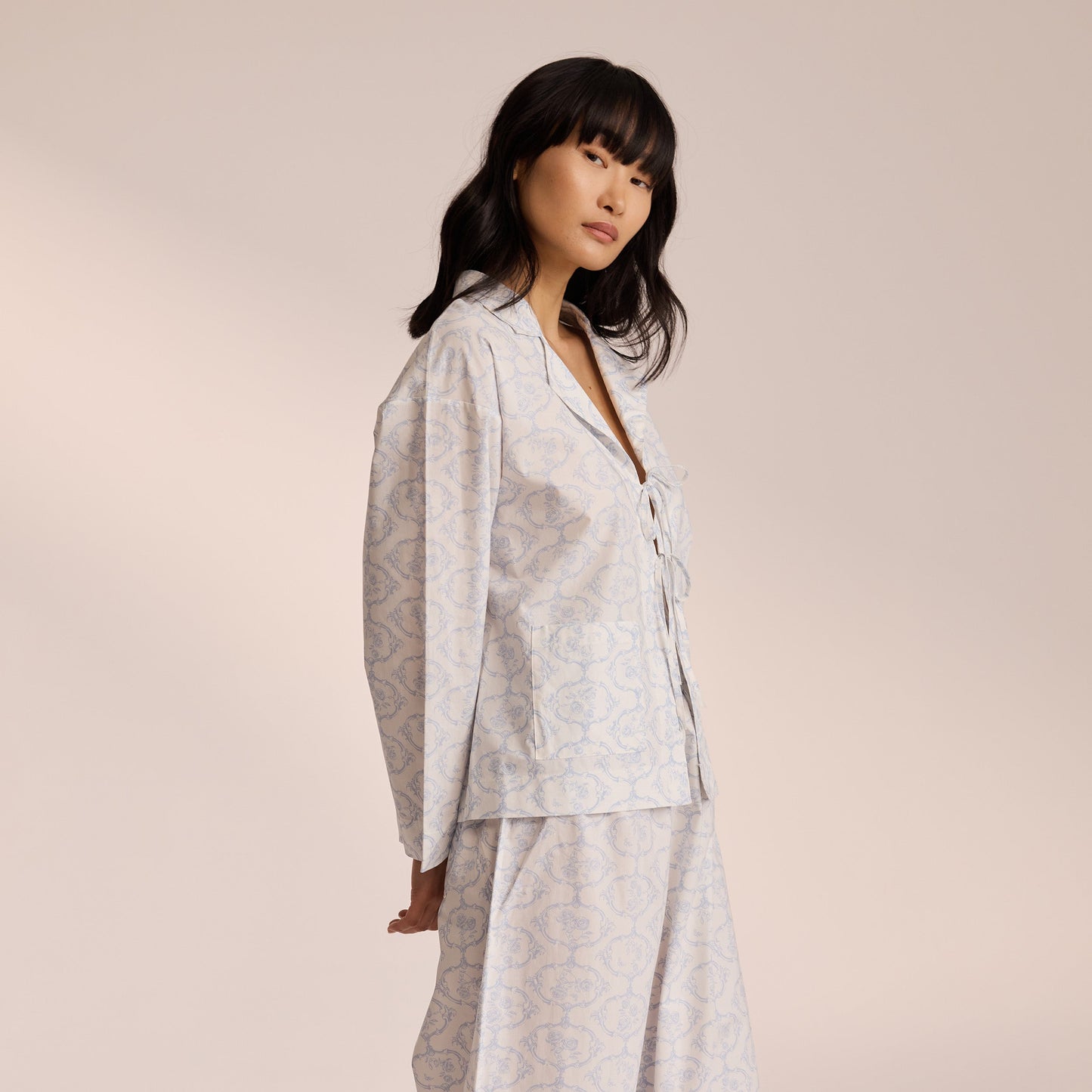 Cotton Pajama Shirt - Blue