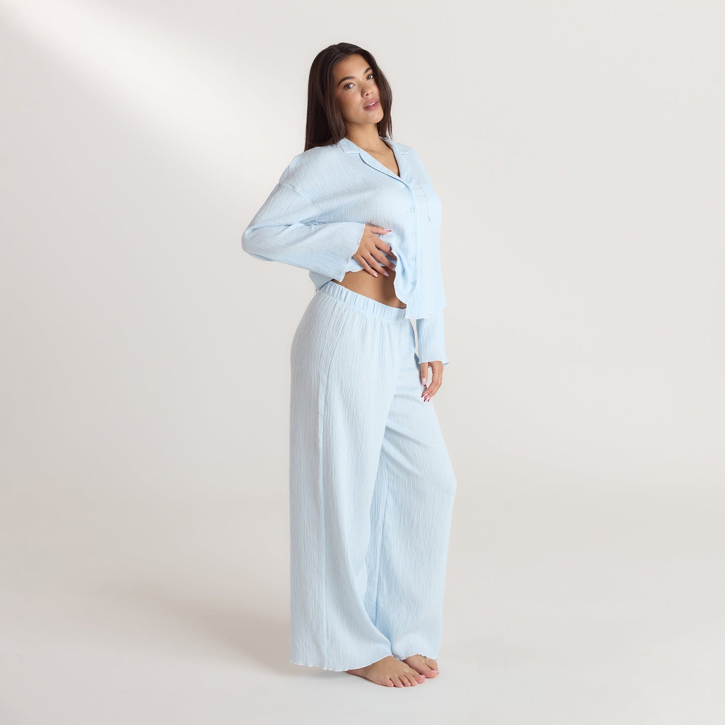 Crinkle Pajama Pants - Blue