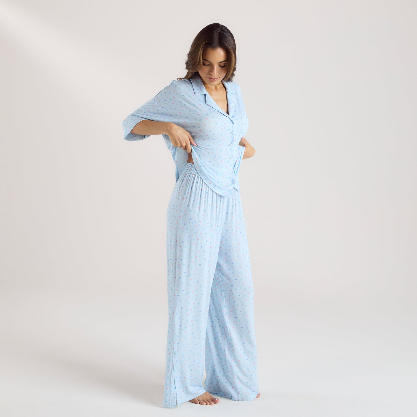 Modal Pajama Pants - Blue Floral