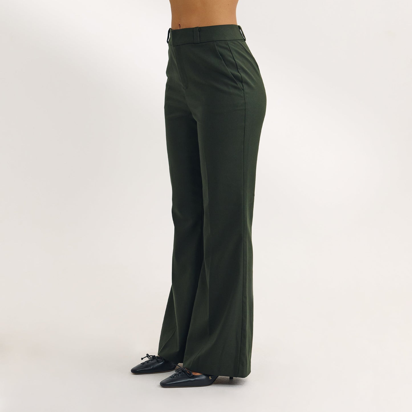 Flared Pants - Dark Green