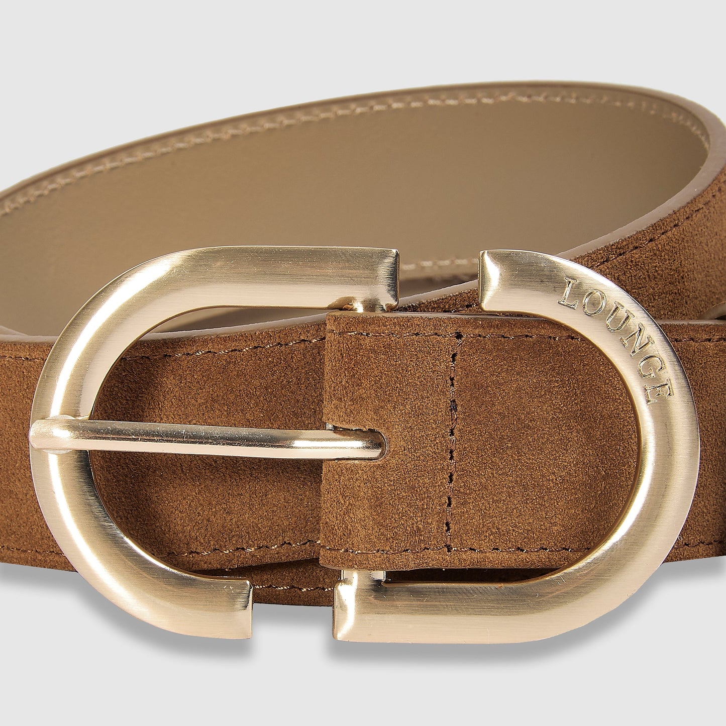 Curved Buckle Belt - Tan