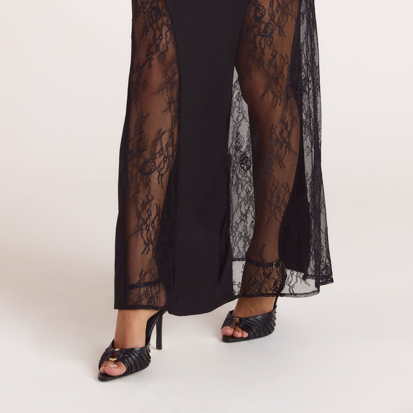 Lace Maxi Dress - Black