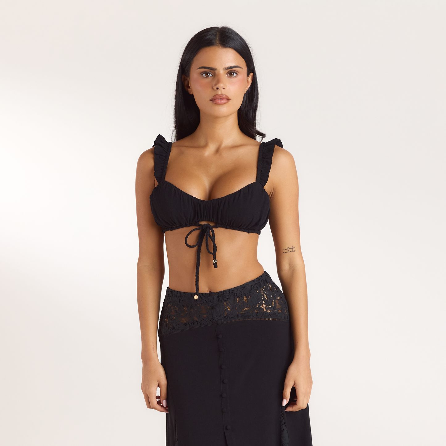 Ruched Bralette - Black