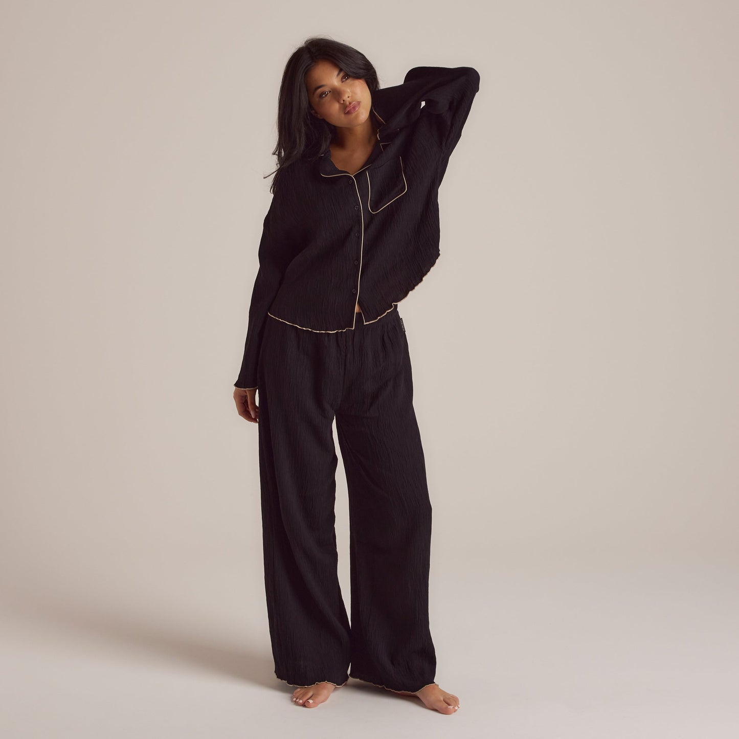 Crinkle Pajama Pants - Black