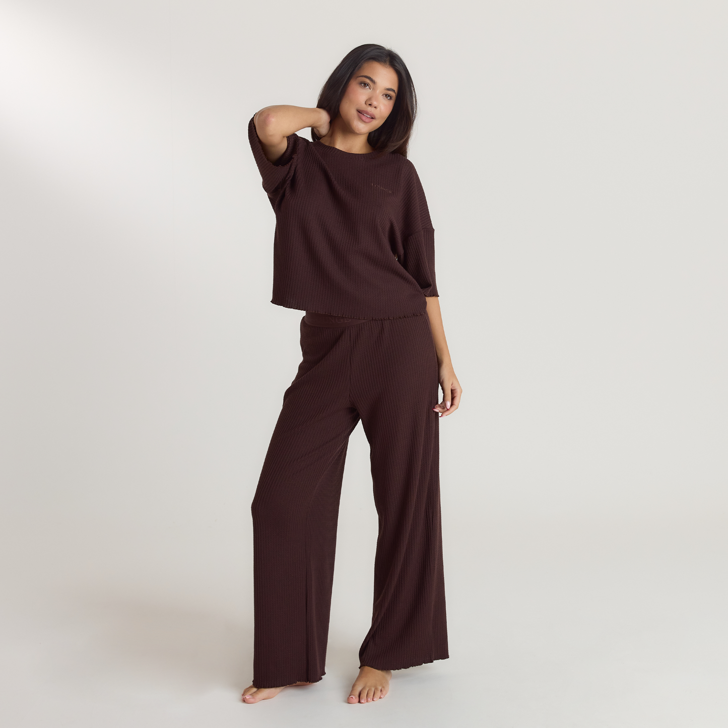 Soft Waffle Pajama Bottoms - Dark Chocolate