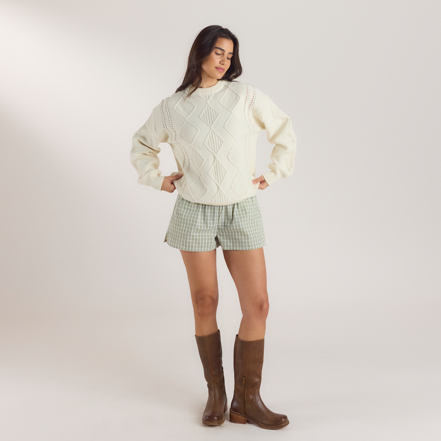 Cable-Knit Sweater - Cream
