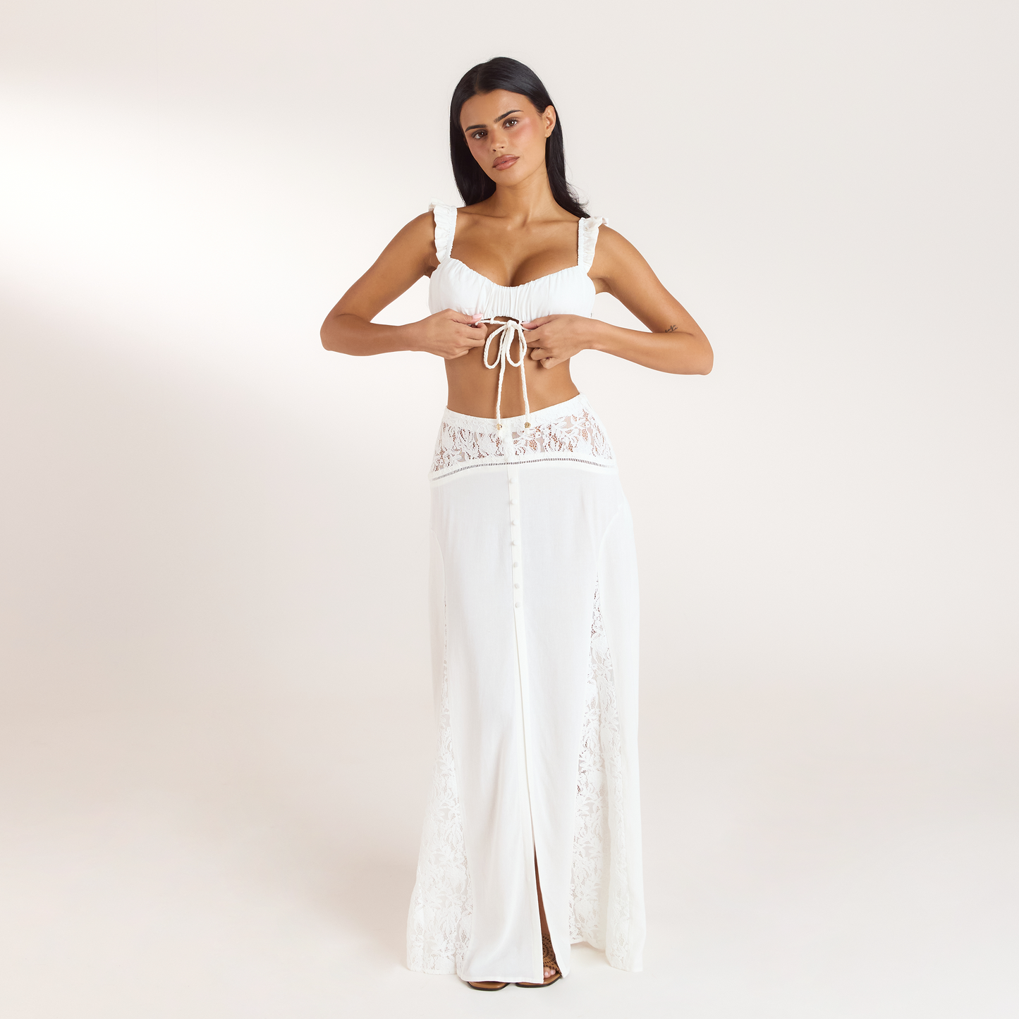 Ruched Bralette - Cream
