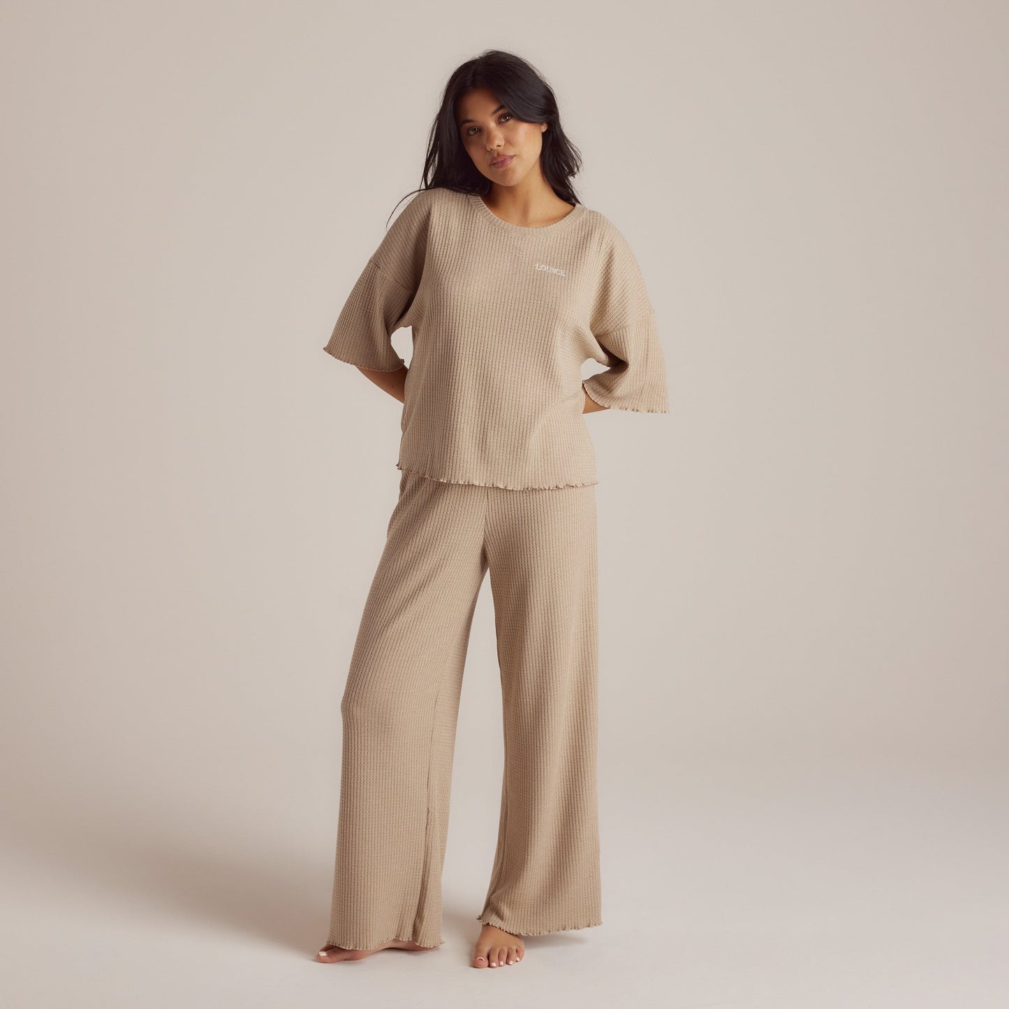 Soft Waffle Pajama Pants - Mink