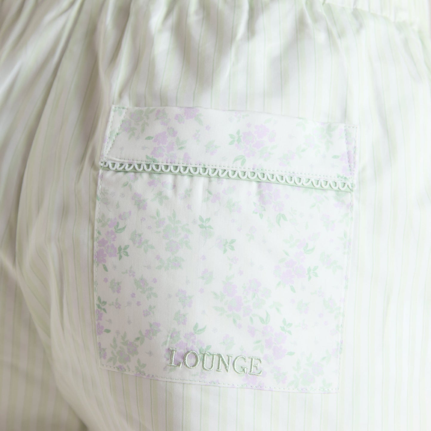 Bloom & Stripe Pajama Shorts - Sage