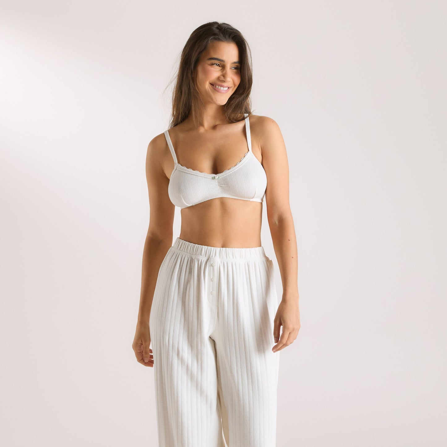 Pointelle Bralette - Cream