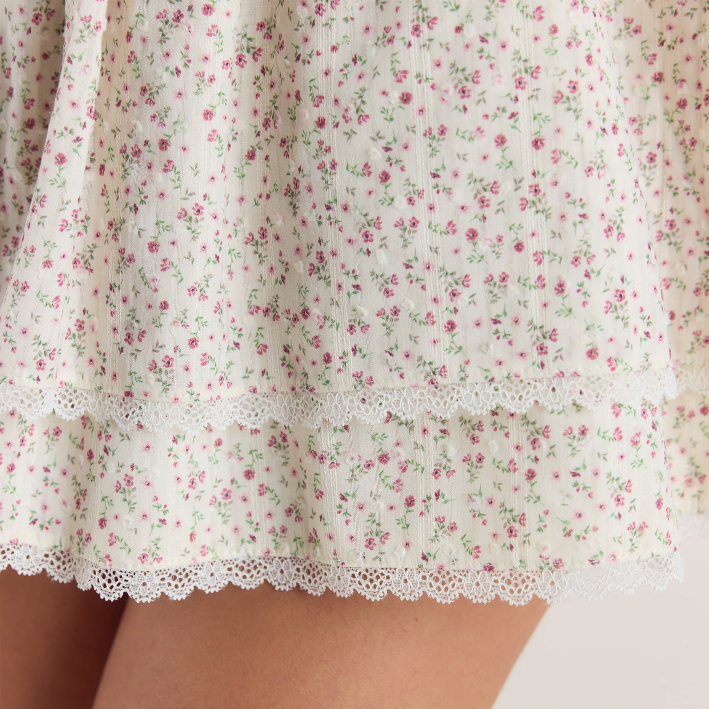 Double-Layered Skirt - Pink Floral