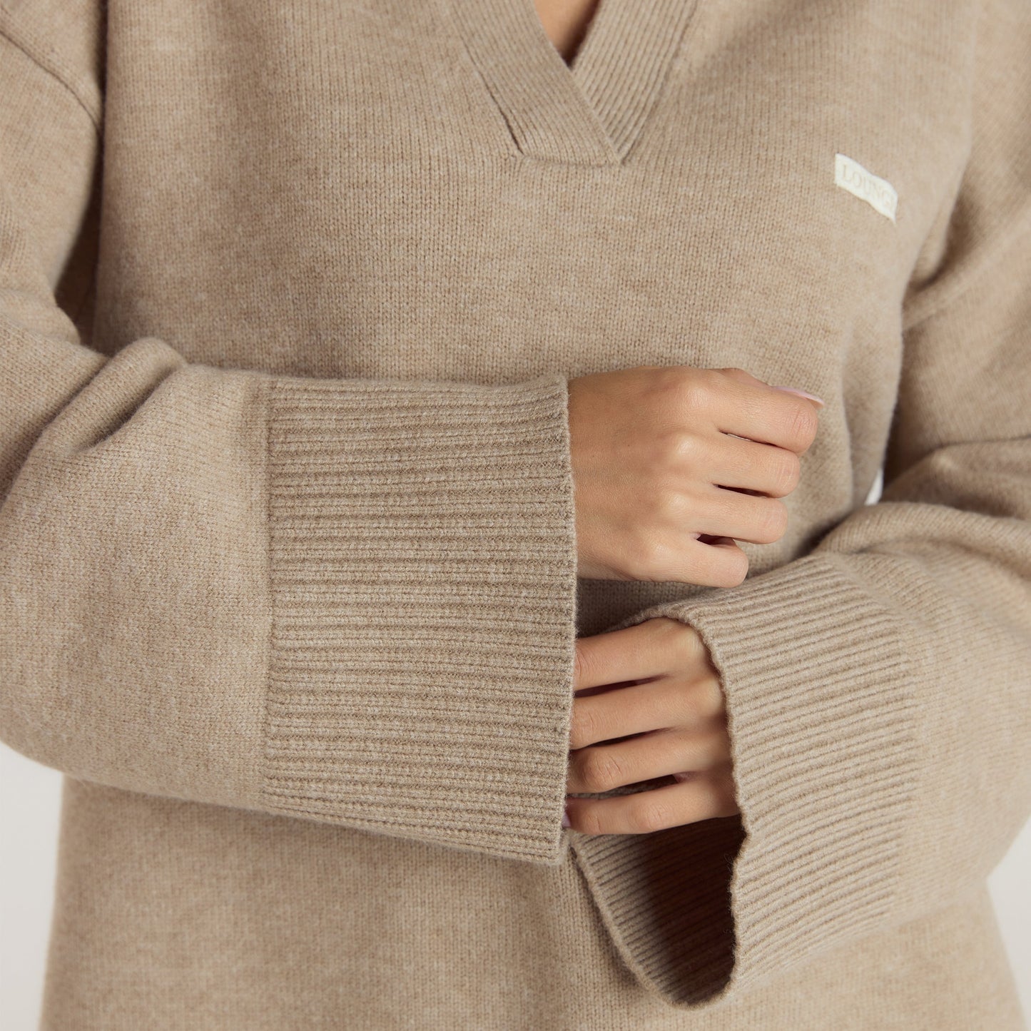 Half Placket Knitted Jumper - Mink