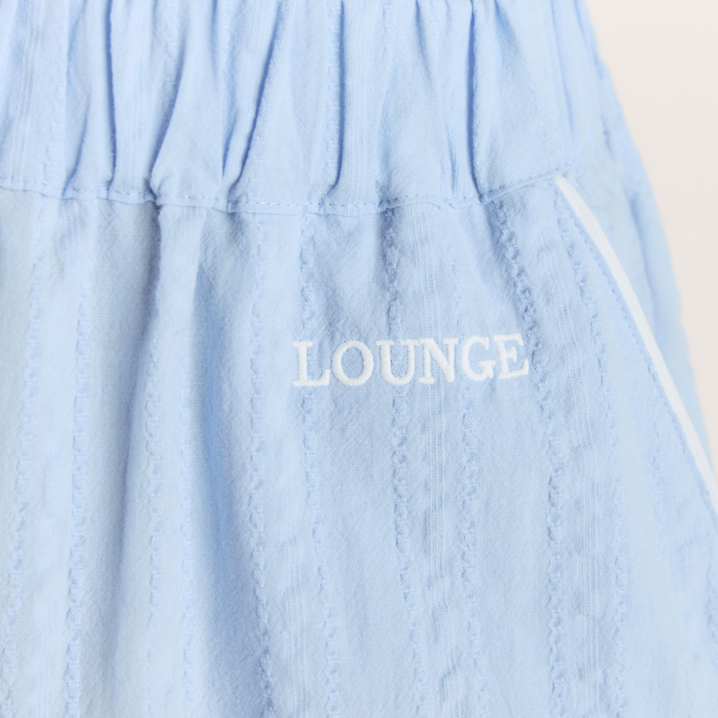 Textured Cotton Pajama Pants - Blue