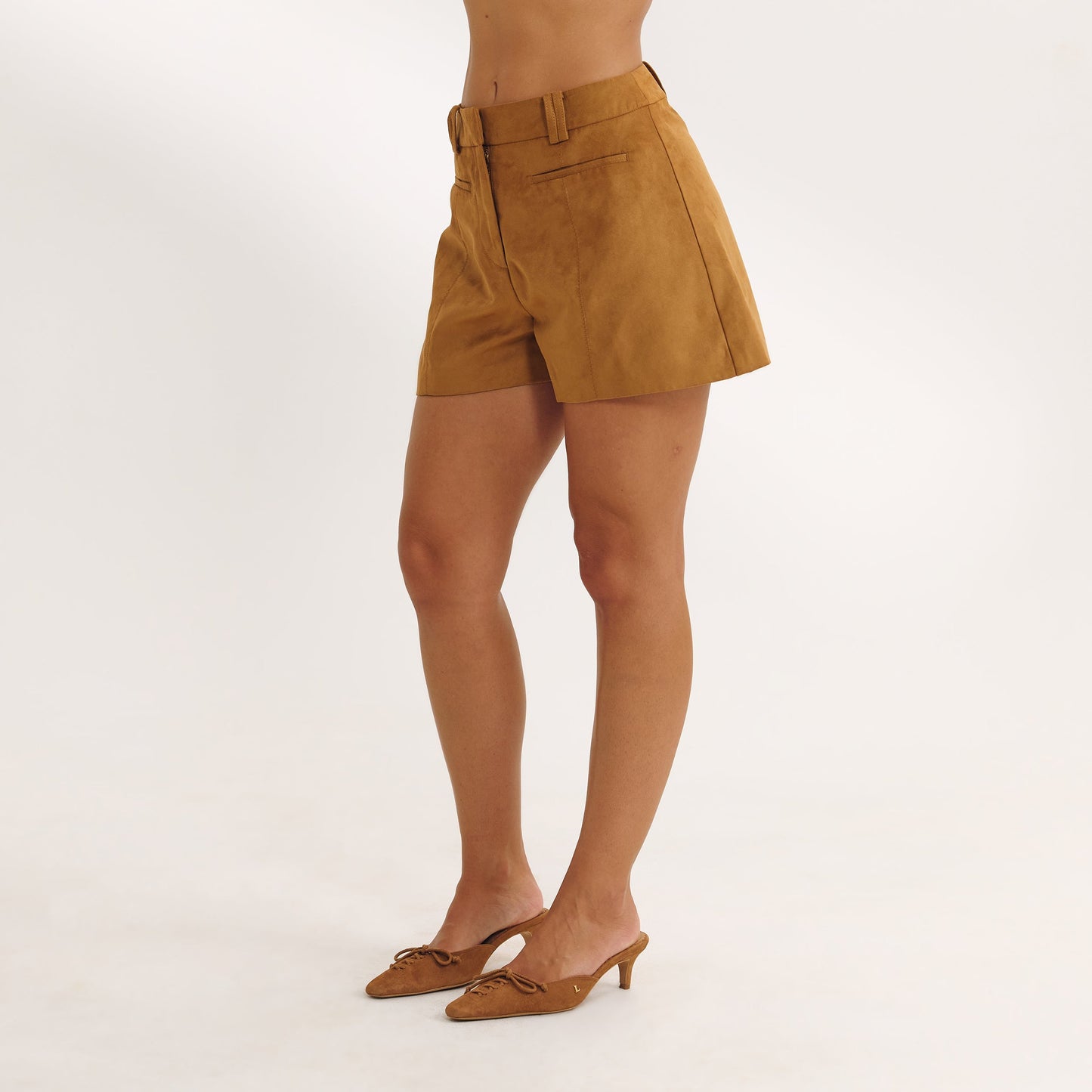 Suedette Shorts - Tan