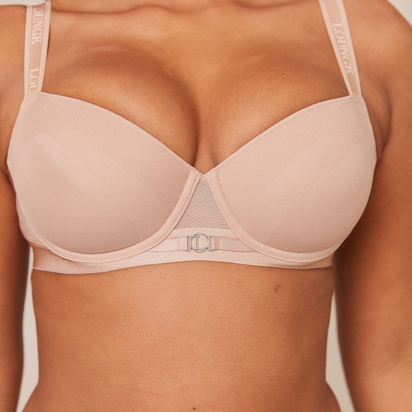 Smooth Mesh T-shirt Bra  - Taupe