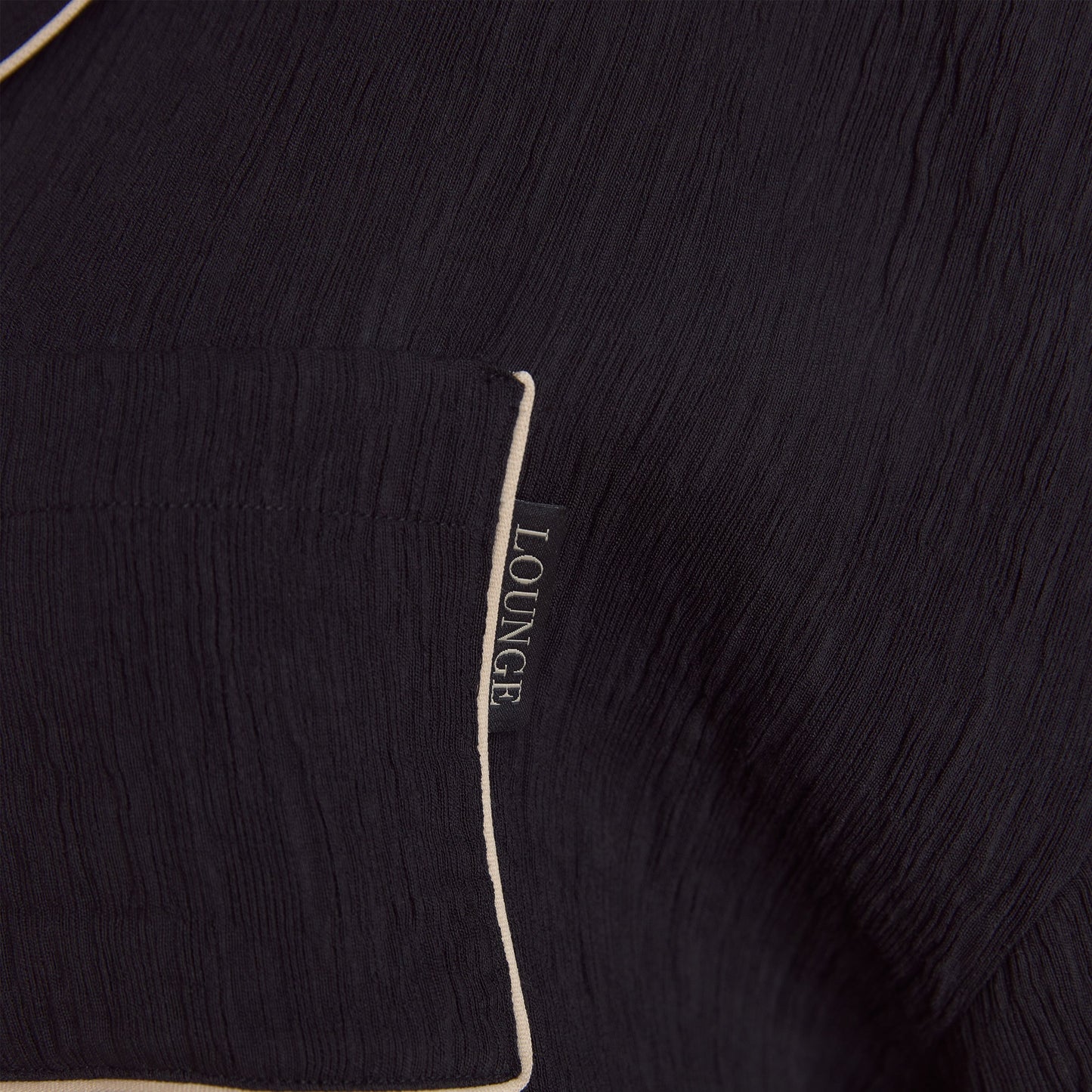 Crinkle Pajama Shirt - Black