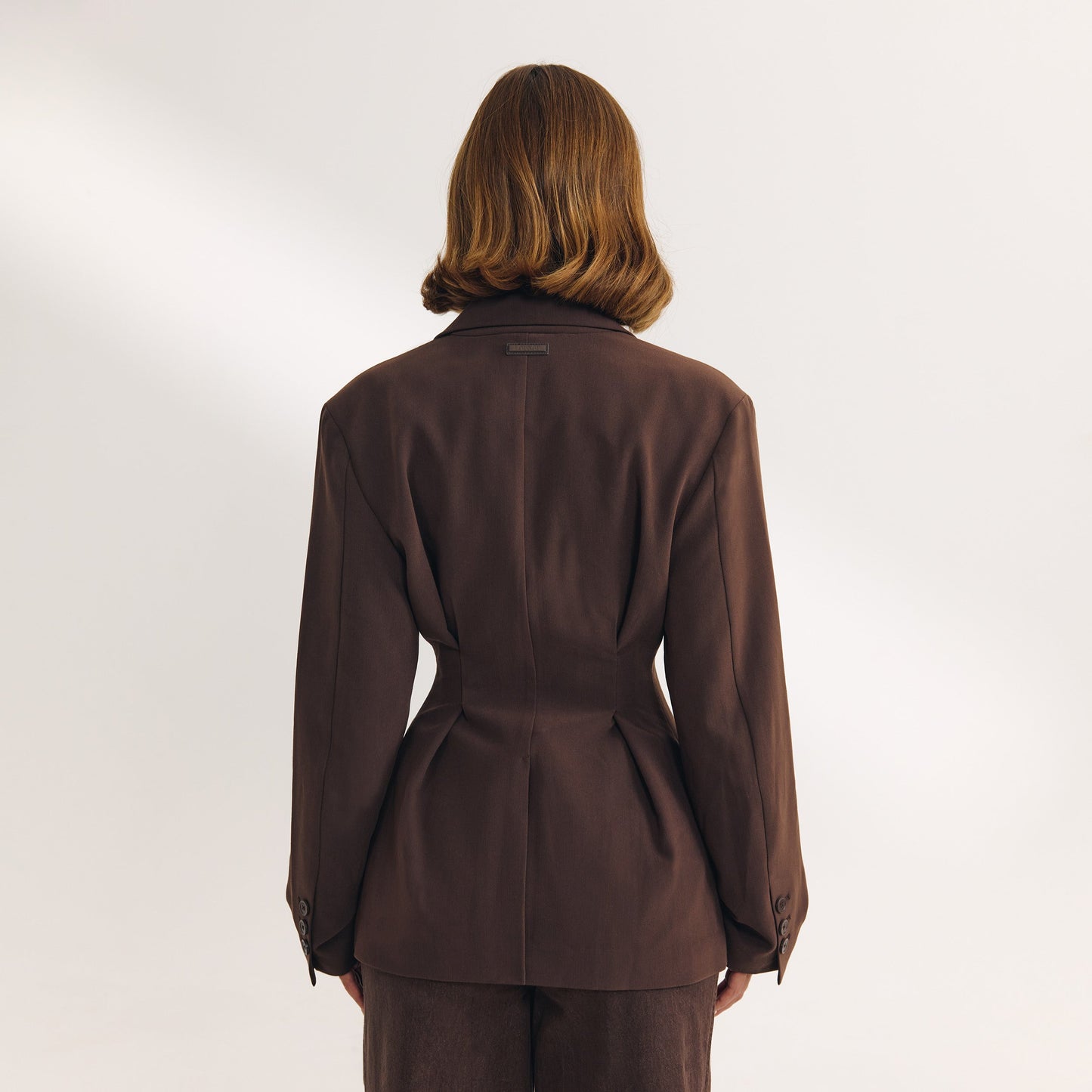 Draped Sleeve Blazer - Chocolate