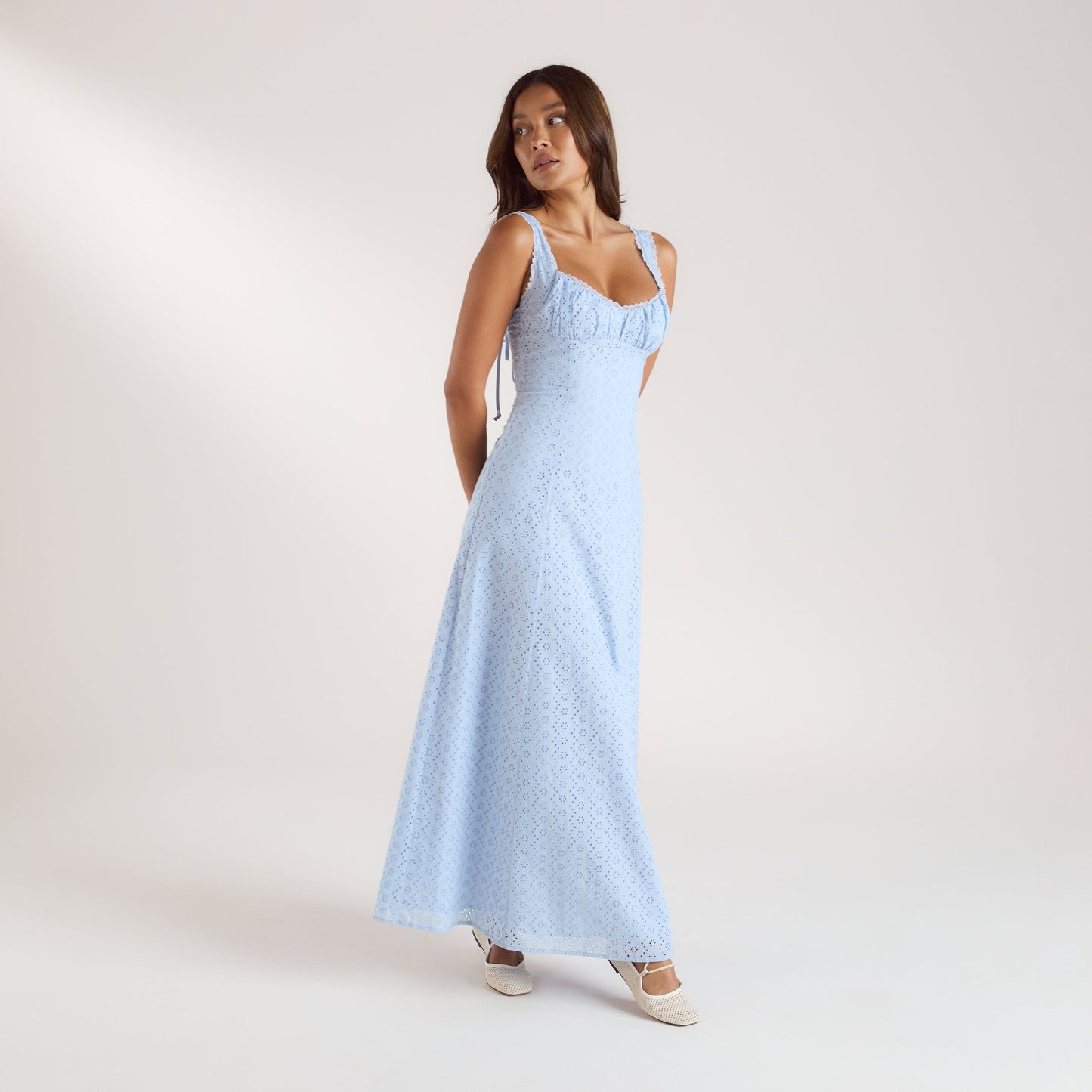 Corset Back Maxi Dress - Blue