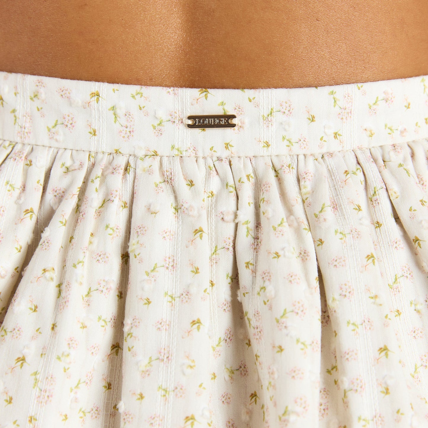 Double-Layered Skirt - Cream Floral