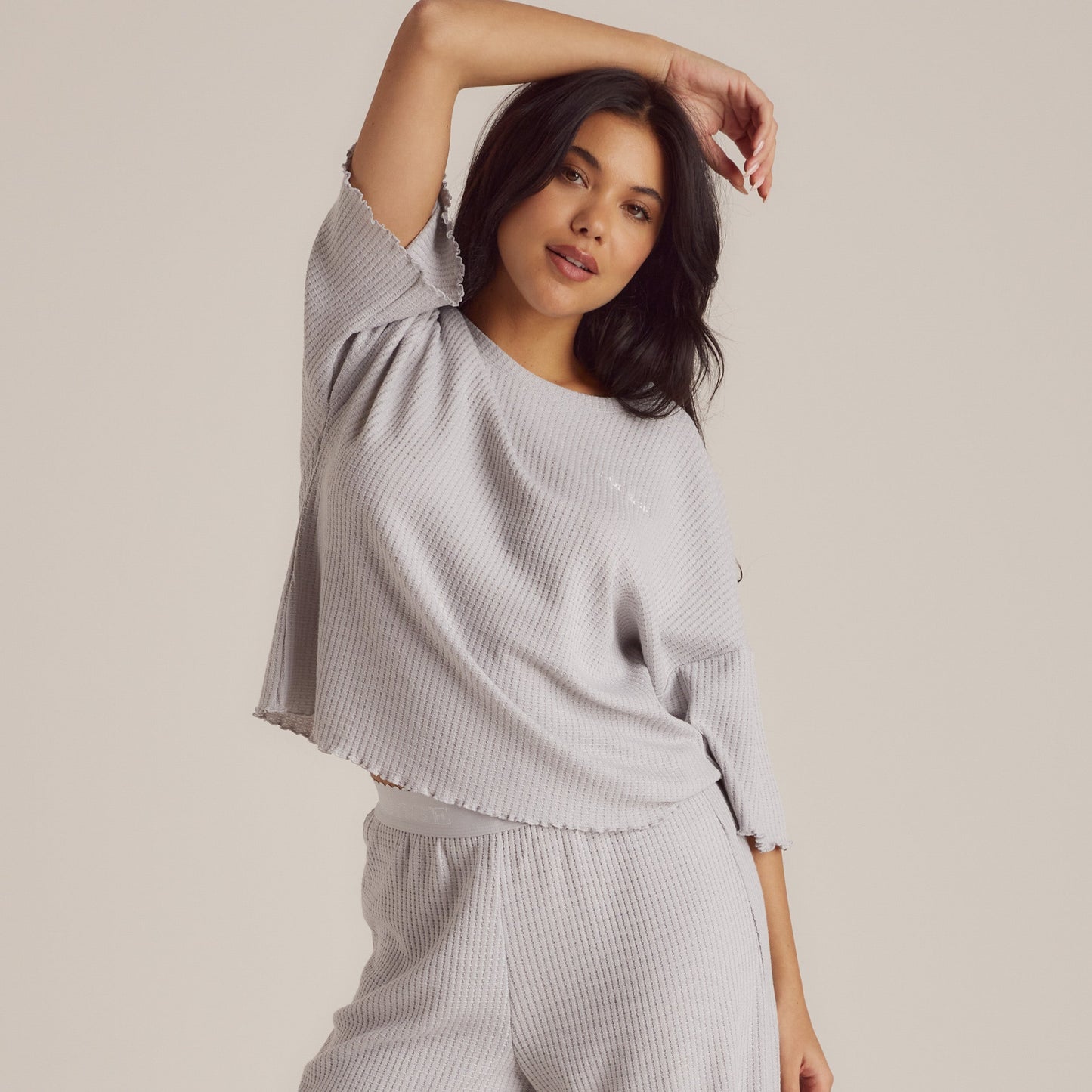 Soft Waffle Pajama Top - Frost