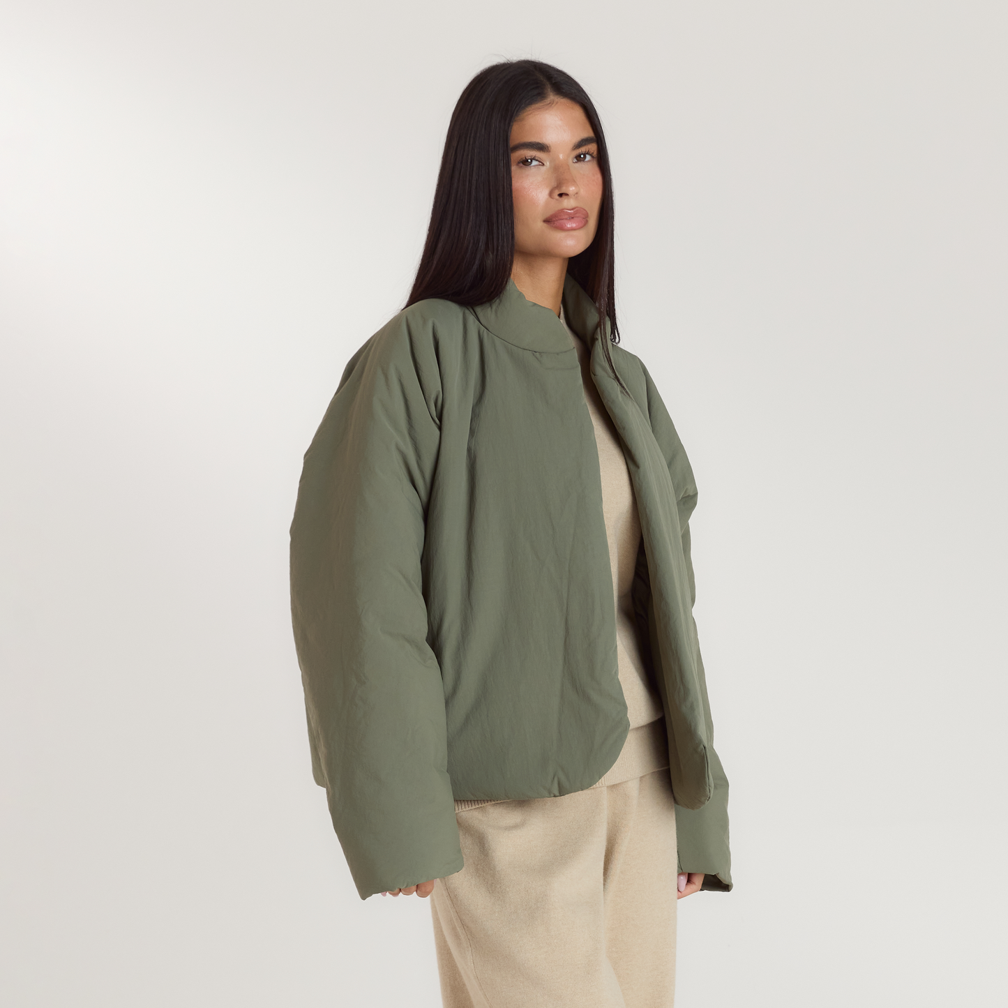 Cocoon Puffer Coat - Sage