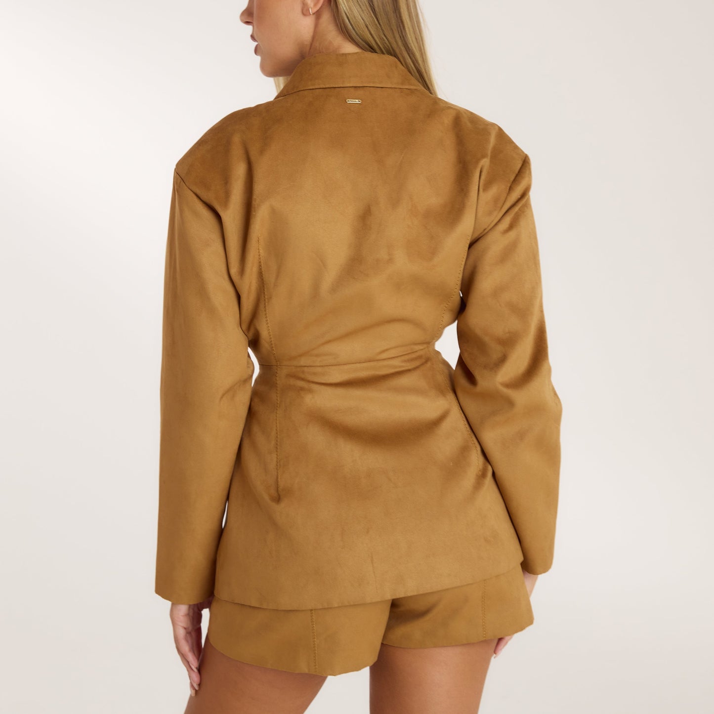 Suedette Blazer - Tan