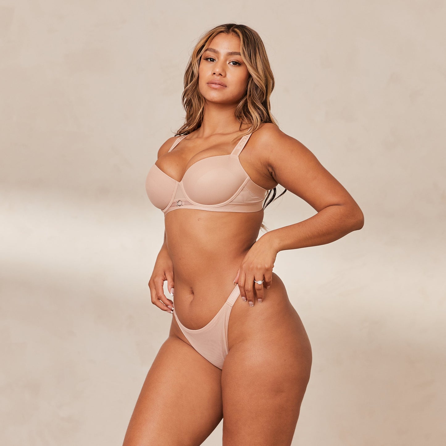 Smooth Mesh T-shirt Bra  - Taupe
